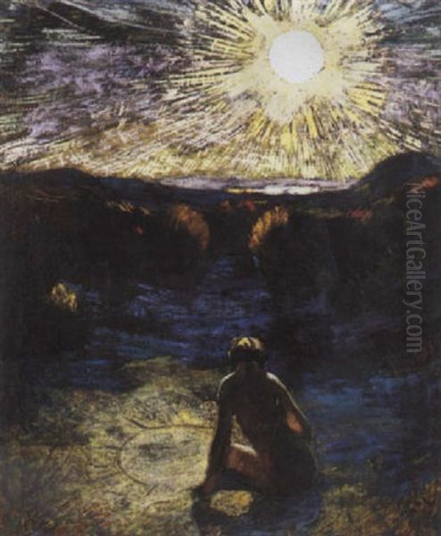 Sunburst Oil Painting by Van Dearing Perrine