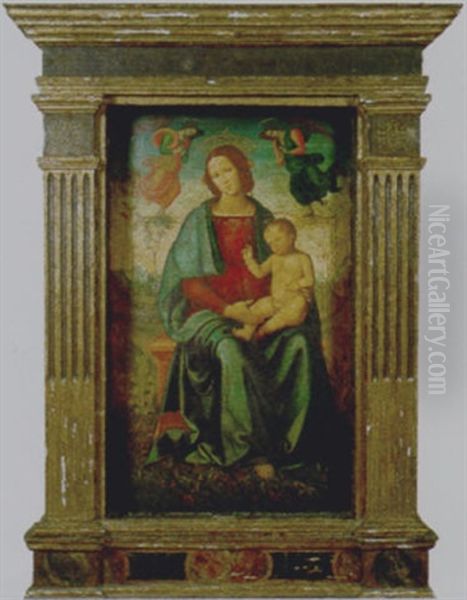 Madonna Incoronata Col Bambino Oil Painting by Pietro Perugino