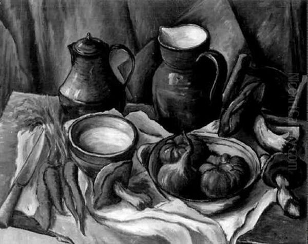 Nature Morte Aux Cepes Oil Painting by Jean Misceslas Peske