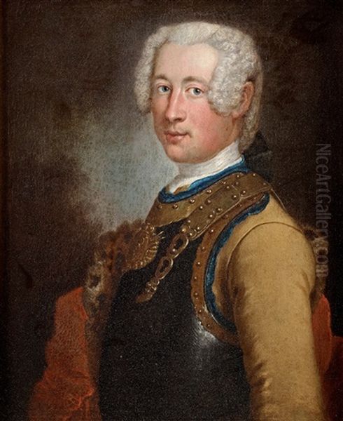 Officer Vid 2:a Kyrassiarregementet, Preussen (prins August Wilhelm Eller Prins Friedrich Heinrich Ludwig?) Oil Painting by Antoine Pesne