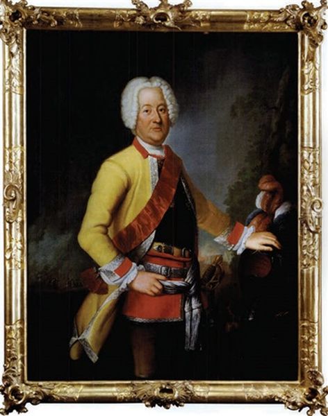 Portrait Wilhelm Dietrich Freiherr Von Buddenbrock (+ Portrait Of His Wife, Beate Abigail; Pair) Oil Painting by Antoine Pesne