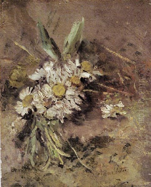 Ganseblumchen Auf Dem Waldboden Oil Painting by Anna Peters