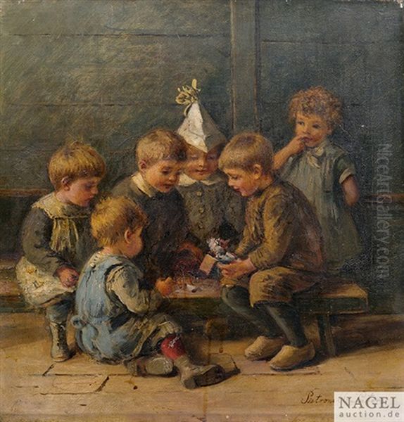 Spielende Kinder Oil Painting by Pietronella Peters