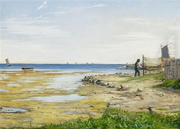 Kalkbrenner An Der Kuste Bei Osterbro Oil Painting by Edvard Frederik Petersen
