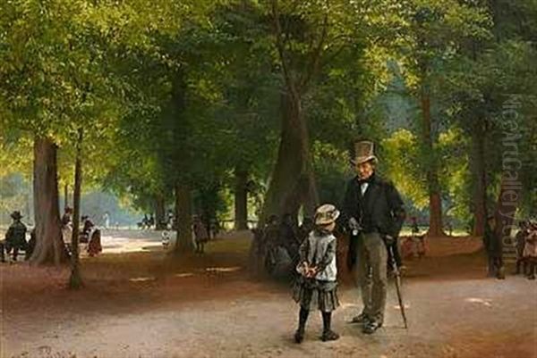Fra Rosenborghave Oil Painting by Edvard Frederik Petersen