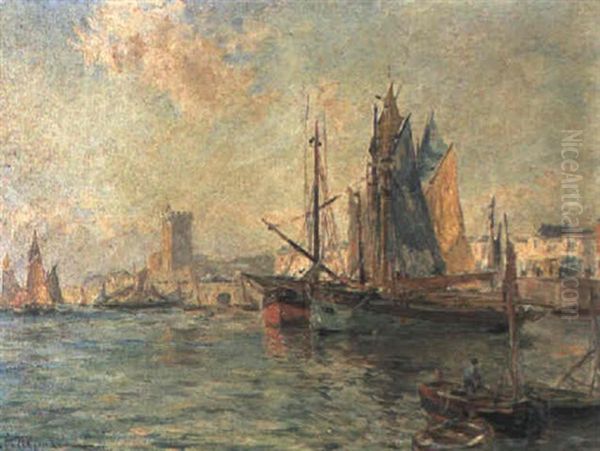 Les Sables D'olonne Oil Painting by Edmond Marie Petitjean