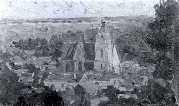 Le Village Oil Painting by Edmond Marie Petitjean