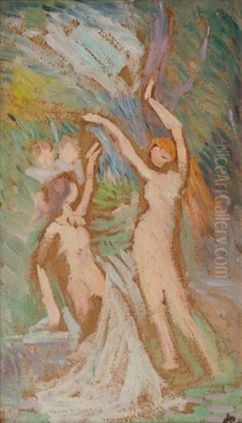 Baigneuses Oil Painting by Hippolyte Petitjean