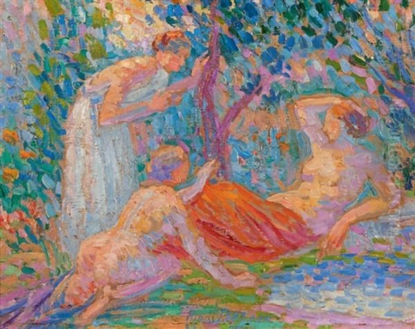 Baigneuses Oil Painting by Hippolyte Petitjean
