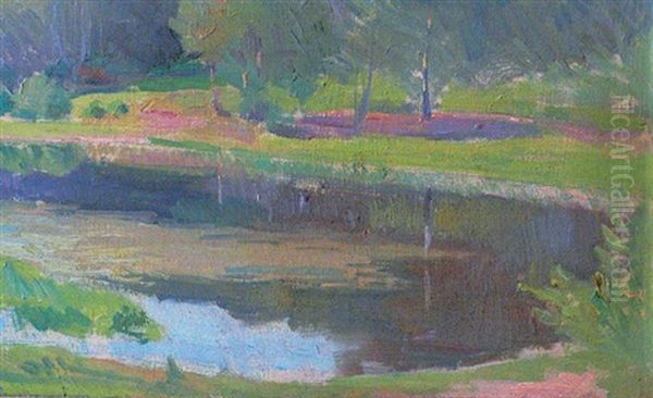 L'etang Oil Painting by Hippolyte Petitjean