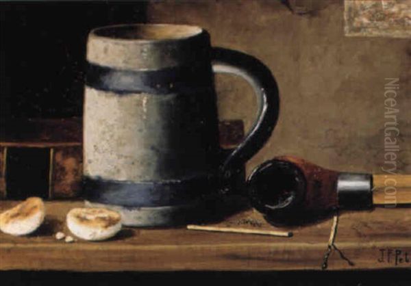 Mug And Pipe On A Table Oil Painting by John Frederick Peto