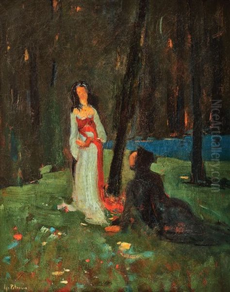 Poveste Oil Painting by Gheorghe Petrascu