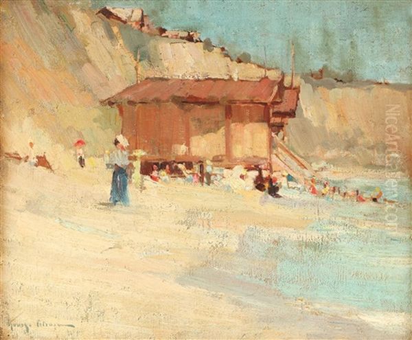 Plaja La Constanta Oil Painting by Gheorghe Petrascu