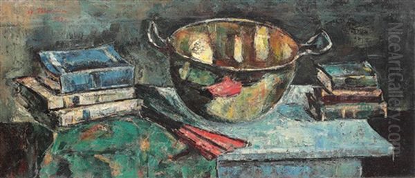 Still Life In The Studio Oil Painting by Petrascu Gheorghe