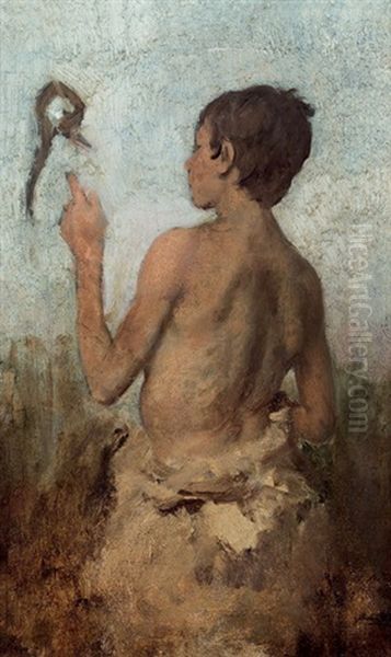 Zigeunerknabe Oil Painting by August Xaver Carl von Pettenkofen