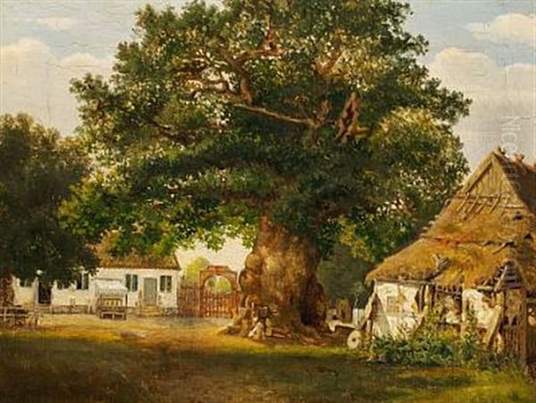 Parti Fra Jaegersborg Dyrehave Ved Gamle Klampenborg Oil Painting by Frederik (Fritz) Petzholdt