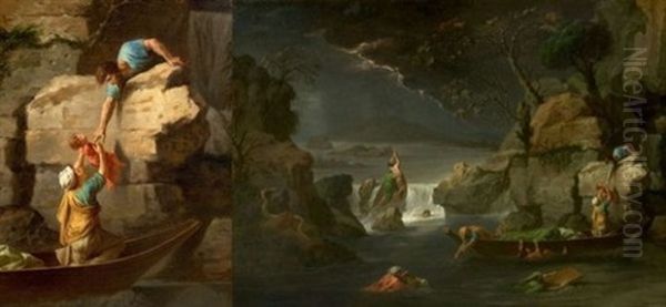 L'hiver Ou Le Deluge (after Nicolas Poussin) Oil Painting by Jean-Francois-Pierre Peyron