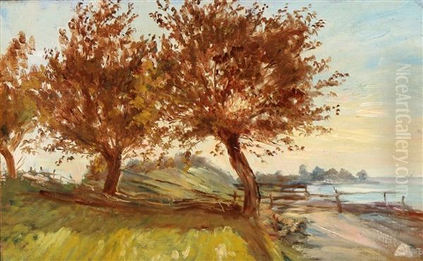 Piletraer Ved Stranden Oil Painting by Theodor Philipsen
