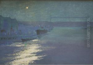The Seine At Rouen, Moonlight
