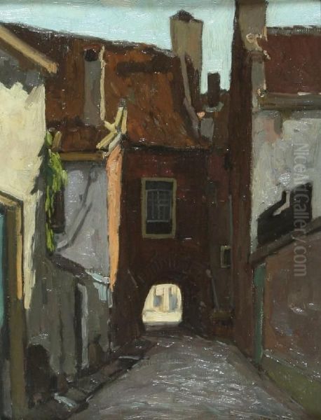 A Town Gate Atzutphen Oil Painting by Paul Bodifee