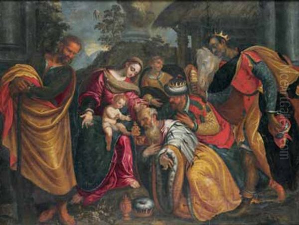 L'adorazione Dei Magi Oil Painting by Paolo Piazza