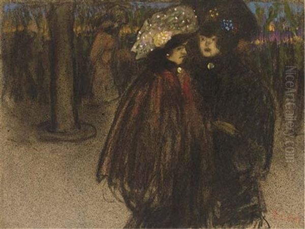 Promenade Sur Les Boulevards Oil Painting by Ramon Pichot Girones