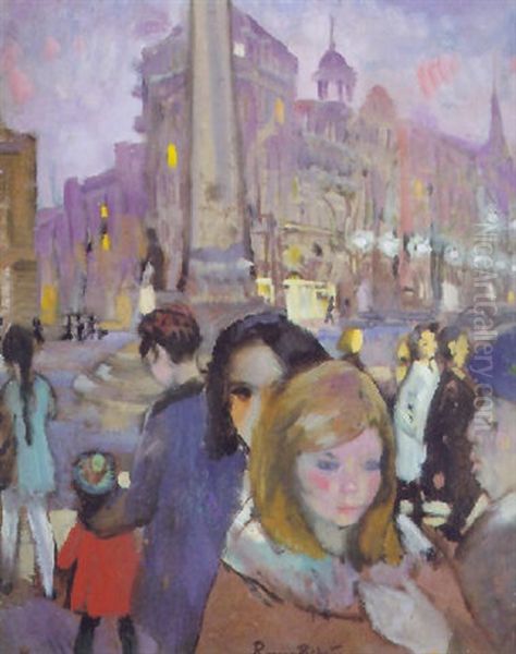Calle De Paris Oil Painting by Ramon Pichot Gironès