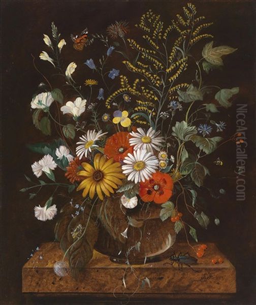 Grosses Blumenstuck Mit Fruhlingsblumen Oil Painting by Franz Xaver Pieler