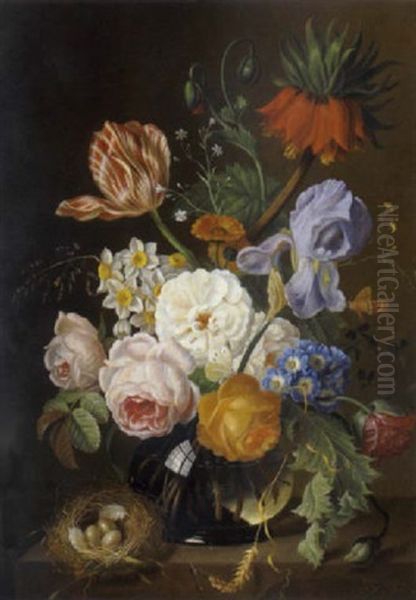 Stilleben Mit Vogelnest Oil Painting by Franz Xaver Pieler