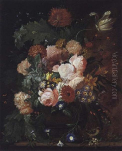 Groses Blumenstilleben Oil Painting by Franz Xaver Pieler