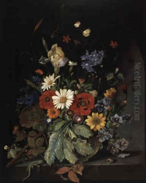 Wiesenblumenstraus Oil Painting by Franz Xaver Pieler