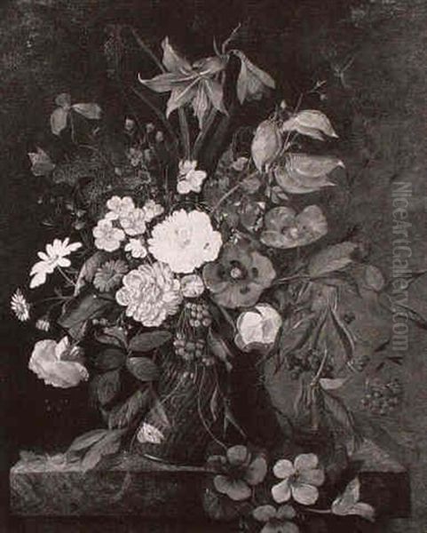 Blumenstilleben Oil Painting by Franz Xaver Pieler
