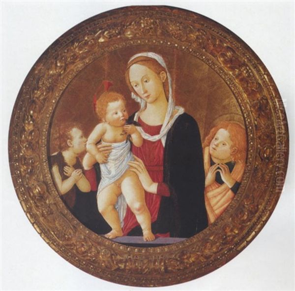 The Madonna And Child With An Angel And The Infant Saint John The Baptist Oil Painting by  Pier Francesco Fiorentino