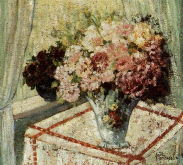 Still Life With Flowers Oil Painting by Alfred Pietercelie