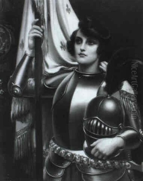 Joan Of Arc Oil Painting by Harold H. Piffard