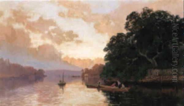 An Autumn Morning, Lane Cove From Fig Tree, Nsw Oil Painting by William Charles Piguenit