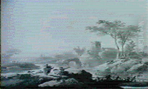 Paysage Anime Oil Painting by Jean Baptiste Pillement