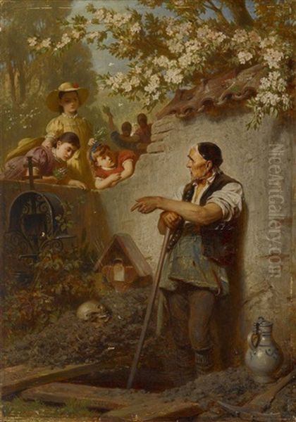 Memento Mori Oil Painting by Carl Theodor Von Piloty