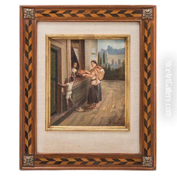 La Vendedora De Flores Oil Painting by Edouard Pingret