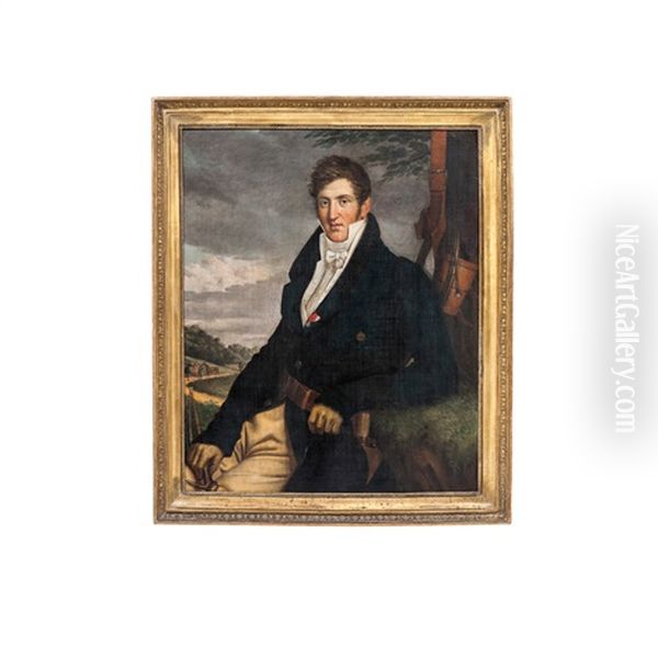 Portrait Of A Gentleman Oil Painting by Edouard Henri Theophile Pingret