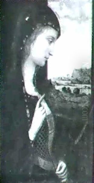 The Virgin Annunciate Oil Painting by Bernardino di Betto (Pinturicchio)