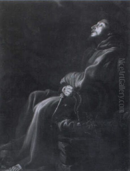 St. Francois D'assise En Extase Oil Painting by Domenico Piola