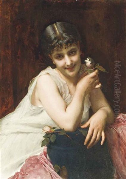 Tokens Of Love Oil Painting by Etienne Adolphe Piot