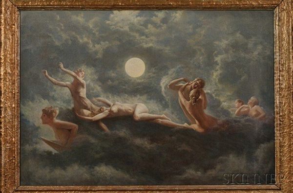 Allegorical Scene Oil Painting by Maximilian Pirner