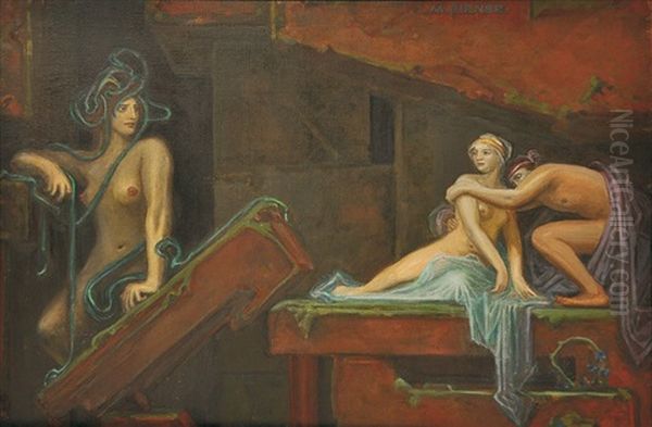 Allegory Oil Painting by Maximilian Pirner