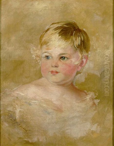 Portrait Eines Kleinkindes Oil Painting by Adolf Pirsch