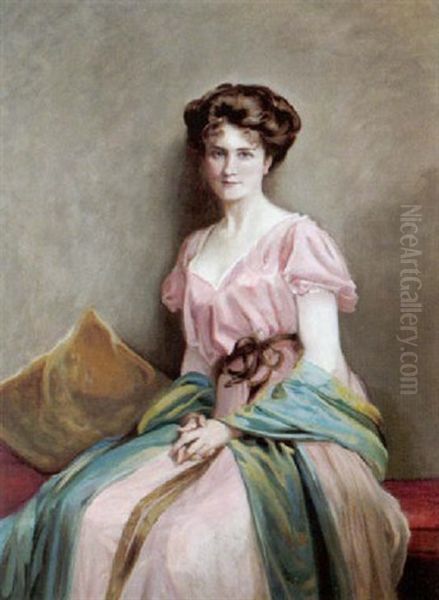 Damenportrait Oil Painting by Adolf Pirsch