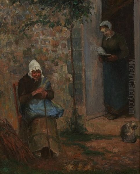 Still Life (dbl-sided) Oil Painting by Camille Pissarro