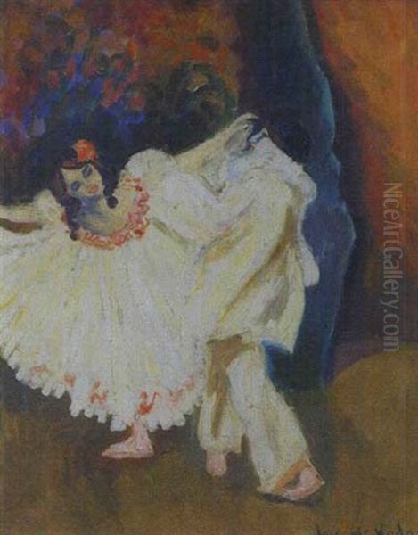 Pierrot Et Colombine Oil Painting by Ludovic Rodo Pissarro