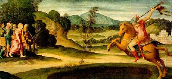 Heldentat Des Marcus Curtius Oil Painting by Bonifazio de Pitati